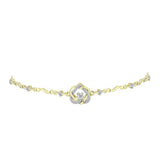 Brățară din Argint 925 Placat cu Aur ( 4.13 grame ) cu Diamant Alb și Topaz Alb 0.34 Carate