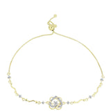 Brățară din Argint 925 Placat cu Aur ( 4.13 grame ) cu Diamant Alb și Topaz Alb 0.34 Carate
