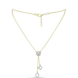 Colier din Argint 925 Placat cu Aur ( 4.16 grame ) cu Diamant Alb și Topaz Alb 0.37 Carate