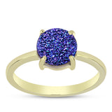 Inel din Argint 925 Placat cu Aur ( 2.13 grame ) cu Drusă Violet 1.77 Carate