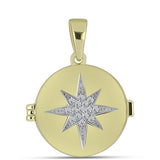 Pandantiv din Argint 925 Placat cu Aur ( 4.98 grame ) cu Diamant Alb 0.11 Carate
