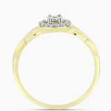 Inel din Argint 925 Placat cu Aur ( 2.2 grame ) cu Diamant Alb și Topaz Alb 0.14 Carate