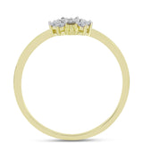 Inel din Argint 925 Placat cu Aur ( 1.86 grame ) cu Diamant Alb și Topaz Alb 0.15 Carate