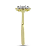 Inel din Argint 925 Placat cu Aur ( 1.86 grame ) cu Diamant Alb și Topaz Alb 0.15 Carate