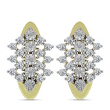 Cercei din Argint 925 Placat cu Aur ( 5.98 grame ) cu Diamant Alb și Topaz Alb 1.1 Carate