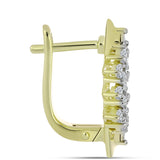 Cercei din Argint 925 Placat cu Aur ( 5.98 grame ) cu Diamant Alb și Topaz Alb 1.1 Carate