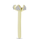Inel din Argint 925 Placat cu Aur ( 3.28 grame ) cu Diamant Alb și Topaz Alb 0.37 Carate