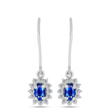 Set din Argint 925 ( 4.52 grame ) cu Safir Albastru Australian și Topaz Alb 2.23 Carate ( Cercei+Inel+Pandantiv )