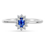 Set din Argint 925 ( 4.52 grame ) cu Safir Albastru Australian și Topaz Alb 2.23 Carate ( Cercei+Inel+Pandantiv )