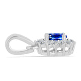 Set din Argint 925 ( 4.52 grame ) cu Safir Albastru Australian și Topaz Alb 2.23 Carate ( Cercei+Inel+Pandantiv )
