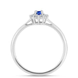 Set din Argint 925 ( 4.52 grame ) cu Safir Albastru Australian și Topaz Alb 2.23 Carate ( Cercei+Inel+Pandantiv )