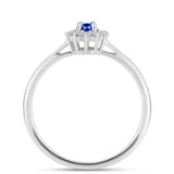 Set din Argint 925 ( 4.52 grame ) cu Safir Albastru Australian și Topaz Alb 2.23 Carate ( Cercei+Inel+Pandantiv )