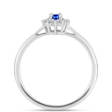 Set din Argint 925 ( 4.52 grame ) cu Safir Albastru Australian și Topaz Alb 2.23 Carate ( Cercei+Inel+Pandantiv )