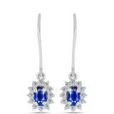 Set din Argint 925 ( 4.52 grame ) cu Safir Albastru Australian și Topaz Alb 2.23 Carate ( Cercei+Inel+Pandantiv )