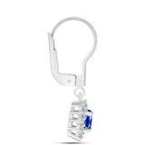 Set din Argint 925 ( 4.52 grame ) cu Safir Albastru Australian și Topaz Alb 2.23 Carate ( Cercei+Inel+Pandantiv )