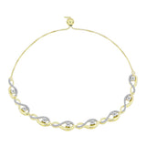 Brățară din Argint 925 Placat cu Aur ( 7.2 grame ) cu Diamant Alb și Topaz Alb 0.73 Carate