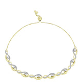 Brățară din Argint 925 Placat cu Aur ( 7.2 grame ) cu Diamant Alb și Topaz Alb 0.73 Carate