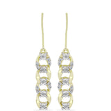Cercei din Argint 925 Placat cu Aur ( 4.41 grame ) cu Diamant Alb și Topaz Alb 0.36 Carate