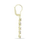 Cercei din Argint 925 Placat cu Aur ( 4.41 grame ) cu Diamant Alb și Topaz Alb 0.36 Carate