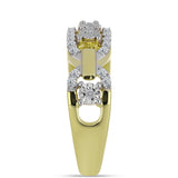 Inel din Argint 925 Placat cu Aur ( 4.21 grame ) cu Diamant Alb și Topaz Alb 0.29 Carate
