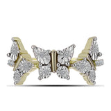 Inel din Argint 925 Placat cu Aur ( 3.36 grame ) cu Diamant Alb și Topaz Alb 0.21 Carate