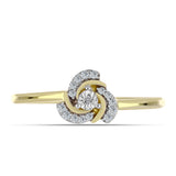 Inel din Argint 925 Placat cu Aur ( 2.26 grame ) cu Diamant Alb și Topaz Alb 0.11 Carate