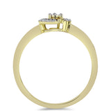 Inel din Argint 925 Placat cu Aur ( 2.26 grame ) cu Diamant Alb și Topaz Alb 0.11 Carate