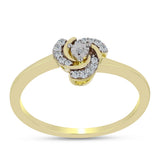 Inel din Argint 925 Placat cu Aur ( 2.26 grame ) cu Diamant Alb și Topaz Alb 0.11 Carate
