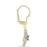 Cercei din Argint 925 Placat cu Aur ( 4.07 grame ) cu Diamant Alb și Topaz Alb 1.09 Carate