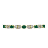 Brățară din Argint 925 Placat cu Aur ( 5.89 grame ) cu Agat Verde și Topaz Alb 3.83 Carate