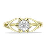 Inel din Argint 925 Placat cu Aur ( 1.84 grame ) cu Diamant Alb 0.01 Carate