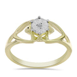 Inel din Argint 925 Placat cu Aur ( 1.84 grame ) cu Diamant Alb 0.01 Carate