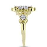 Inel din Argint 925 Placat cu Aur ( 3.26 grame ) cu Diamant Alb 0.06 Carate