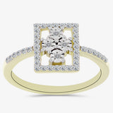 Inel din Argint 925 Placat cu Aur ( 2.74 grame ) cu Diamant Alb și Topaz Alb 0.39 Carate