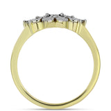 Inel din Argint 925 Placat cu Aur ( 3.5 grame ) cu Diamant Alb și Topaz Alb 0.26 Carate
