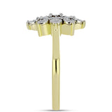 Inel din Argint 925 Placat cu Aur ( 3.5 grame ) cu Diamant Alb și Topaz Alb 0.26 Carate