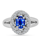 Inel din Argint 925 ( 4.23 grame ) cu Safir Albastru Australian și Topaz Alb 1.74 Carate