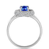 Inel din Argint 925 ( 4.23 grame ) cu Safir Albastru Australian și Topaz Alb 1.74 Carate