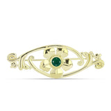 Broşă din Argint 925 Placat cu Aur ( 4.07 grame ) cu Agat Verde 0.23 Carate