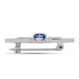 Broşă din Argint 925 ( 5.92 grame ) cu Safir Albastru Australian și Perlă de Apă Dulce Albă 0.99 Carate