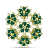 Broşă din Argint 925 Placat cu Aur ( 9.31 grame ) cu Agat Verde 3.91 Carate