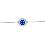 Brățară din Argint 925 ( 2.89 grame ) cu Safir Albastru Australian și Topaz Alb 1.31 Carate