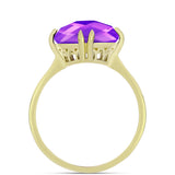 Inel din Argint 925 Placat cu Aur ( 2.76 grame ) cu Agat Violet 7.36 Carate