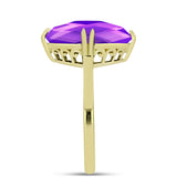 Inel din Argint 925 Placat cu Aur ( 2.76 grame ) cu Agat Violet 7.36 Carate