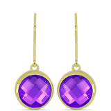 Cercei din Argint 925 Placat cu Aur ( 3.61 grame ) cu Agat Violet 6.33 Carate