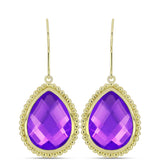 Cercei din Argint 925 Placat cu Aur ( 5.84 grame ) cu Agat Violet 13.61 Carate