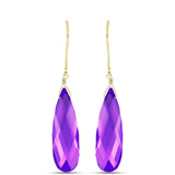 Cercei din Argint 925 Placat cu Aur ( 1.03 grame ) cu Agat Violet 24.94 Carate