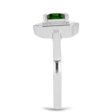 Inel din Argint 925 ( 3.46 grame ) cu Cromdiopsid și Zircon Alb 1.47 Carate