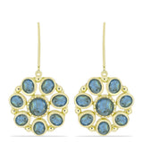 Cercei din Argint 925 Placat cu Aur ( 7.45 grame ) cu Labradorit 6.49 Carate