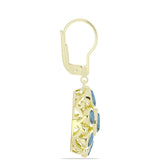 Cercei din Argint 925 Placat cu Aur ( 7.45 grame ) cu Labradorit 6.49 Carate